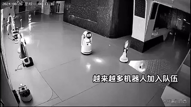 The little robot, named Erbai, told the bots to follow him from the building, prompting viewers to express concern that AI has achieved autonomous intelligence