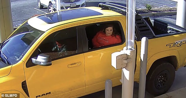 Surveillance footage shows the kidnapped woman being driven in a yellow truck to several banks before she was killed