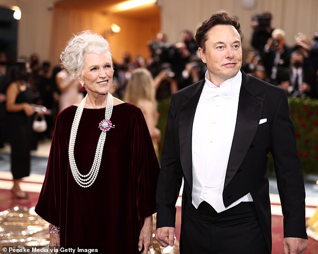 Elon Musk's mother (pictured together) has sparked anger over an ugly comment she made criticizing a reporter's ethnicity as the race for the White House heats up