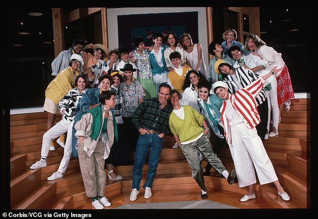 Doug and Susie Tompkins pose with Esprit employees in 1985