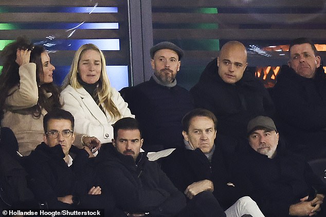 Erik ten Hag (top row, middle) has been found in a football stadium for the first time since he was fired by Manchester United earlier this week