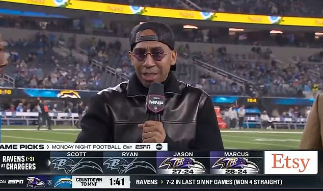 Stephen A. Smith's dress sense was mocked on social media after his MNF performance