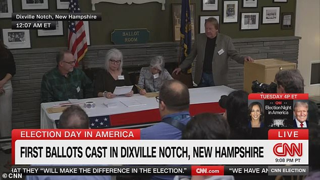 Voting officially started on Election Day in America in the town of Dixville Notch, New Hampshire, where the six registered voters cast their ballots