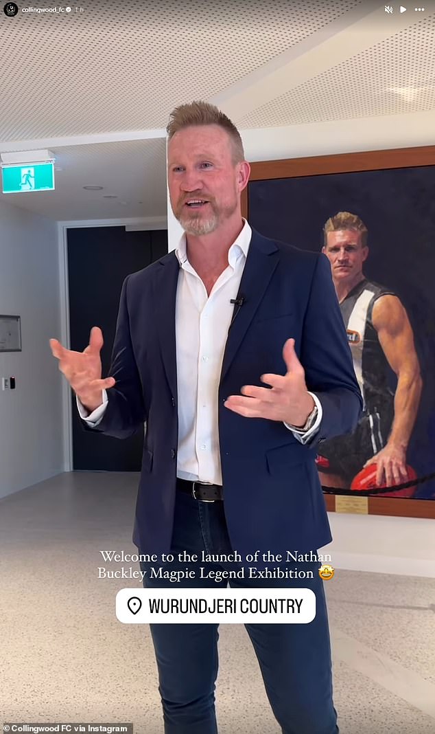 Collingwood great Nathan Buckley has been honored by the club with a new museum exhibition