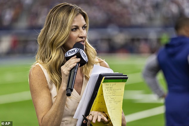 Erin Andrews is accused of creating a weather report during the Packers-Lions game