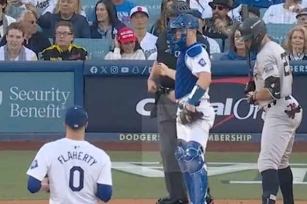 A fan was seen wearing a MAGA hat at a recent baseball World Series game