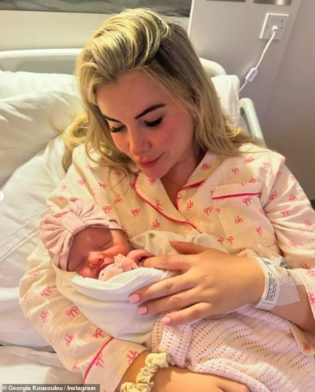 The former TOWIE star, 33, shared the happy news on her Instagram on Sunday and revealed her sweet name