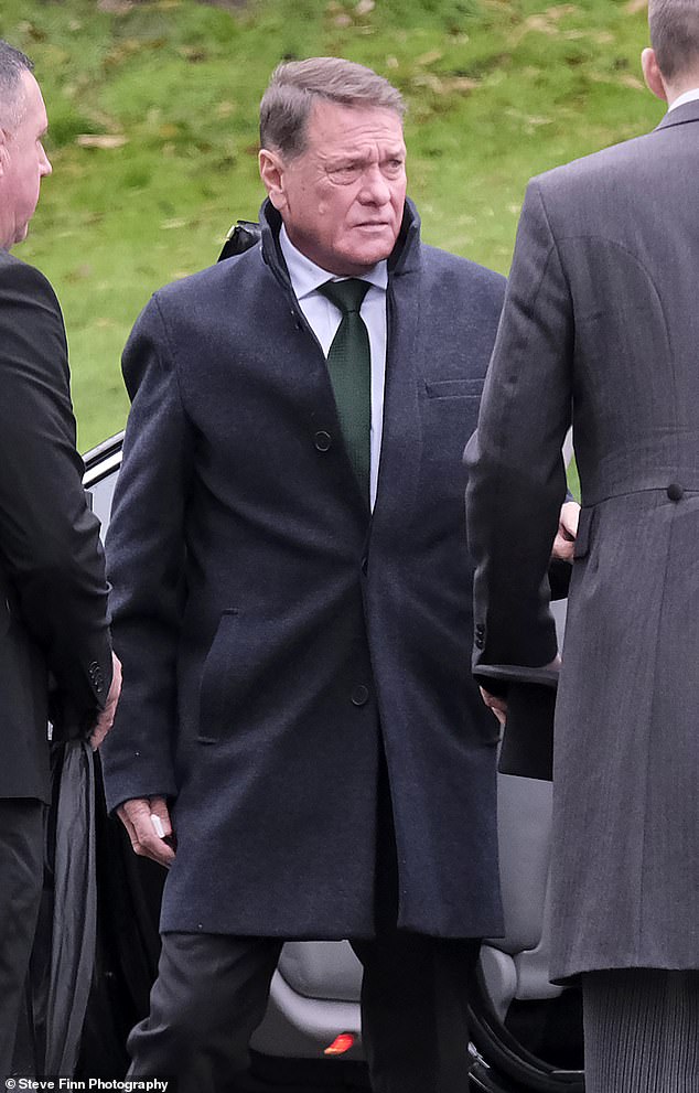 Georgina Cooper's husband Nigel at Vinters Park Crematorium in Bearsted, Kent