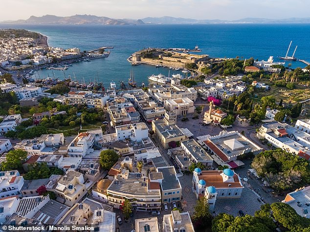 Georgina - who used her married name Smith - died after falling ill on the Greek island of Kos on October 21 (aerial view of the island's city centre)