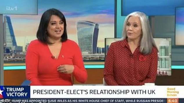 Presenters Charlotte Hawkins and Adil Ray were in the studio talking about Donald Trump when things got quite heated between guests Salma Shah and Caroline Flint