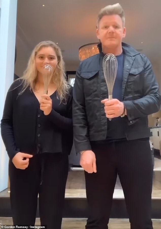 The TV chef described sharing his special day with his daughter as 'such a joy' as they walked around in a fun TikTok clip