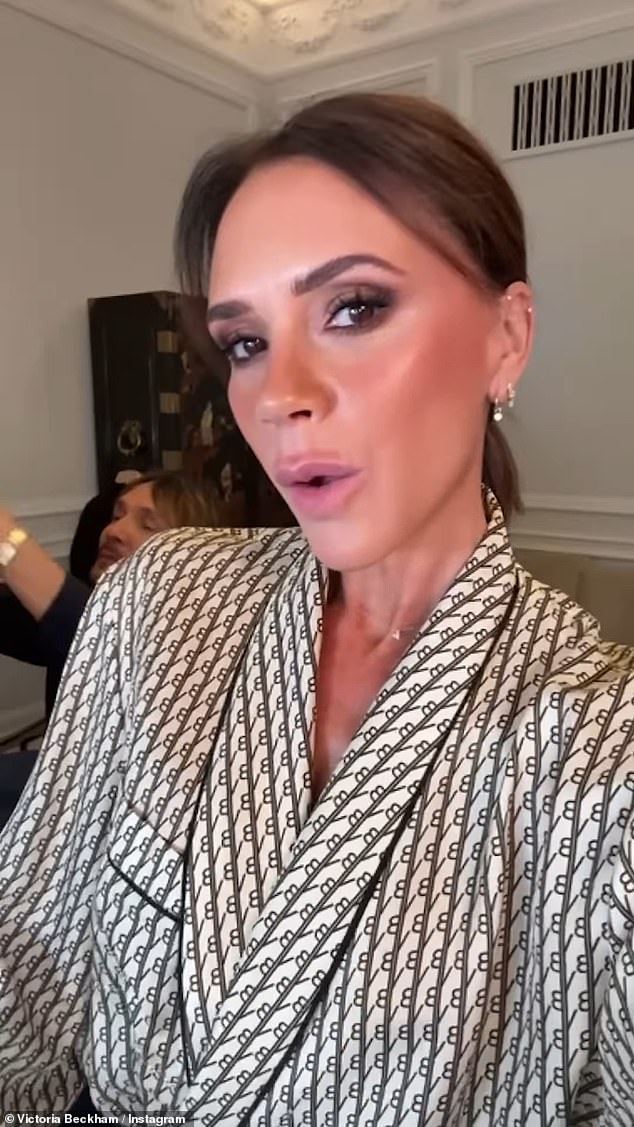 Elsewhere, Victoria revealed the secret to her smoky eye look as she shared her own behind-the-scenes getting ready photos