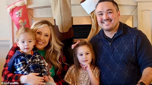 Amanda Rogers, seen here with her husband and two children, was seriously injured when the vehicle crashed through her home in Glendale on Sunday, November 10.