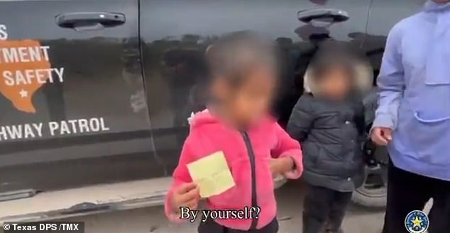 Video footage has revealed the heartbreaking words of an unaccompanied two-year-old girl who showed up alone at the border with just a piece of paper in hand