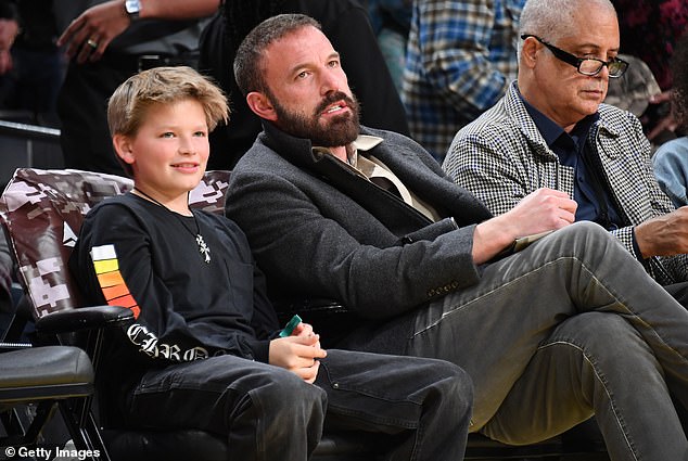 Samuel was also spotted at an LA Lakers game with father Ben on Sunday