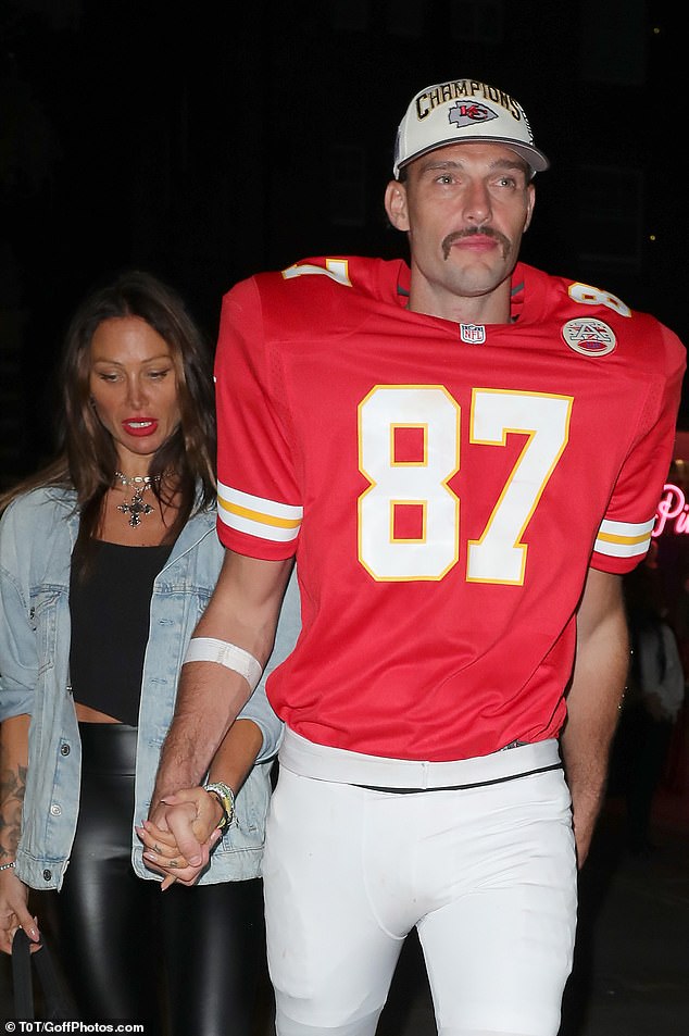 Andy Carroll and Louise Teasdale attend the Hallowzeem 2024 party in Covent Garden, London