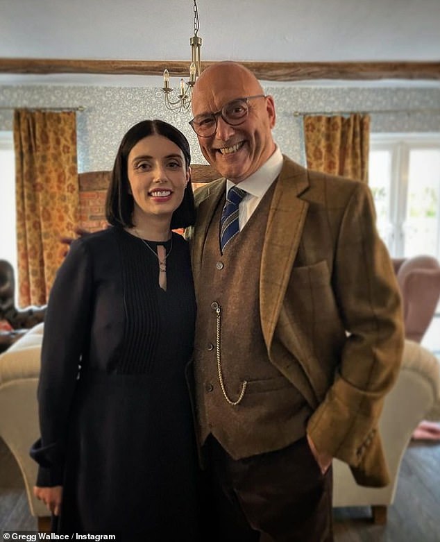 Gregg Wallace has often made headlines with his somewhat volatile love life and has spoken candidly about his relationships over the years (pictured with his fourth wife Anna)