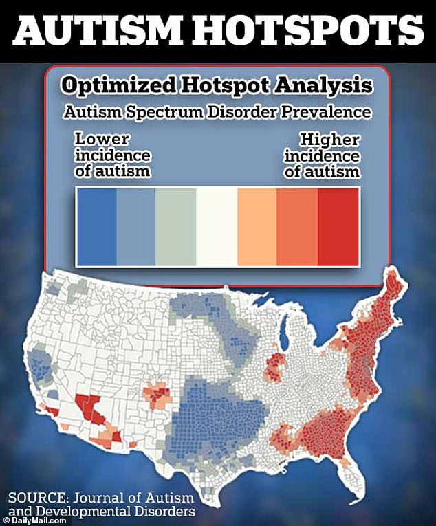 The researchers collected data from approximately 70,000 children and applied their findings to every county in the US. Then she