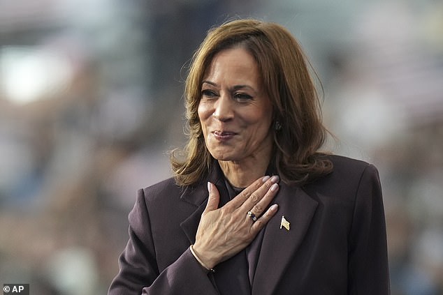 A devastated Kamala Harris told her dozens of tearful fans to keep fighting as she conceded