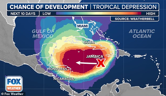 Hurricane trackers revealed that a storm is developing in the Atlantic Ocean that could become Tropical Storm Sara by the end of the week