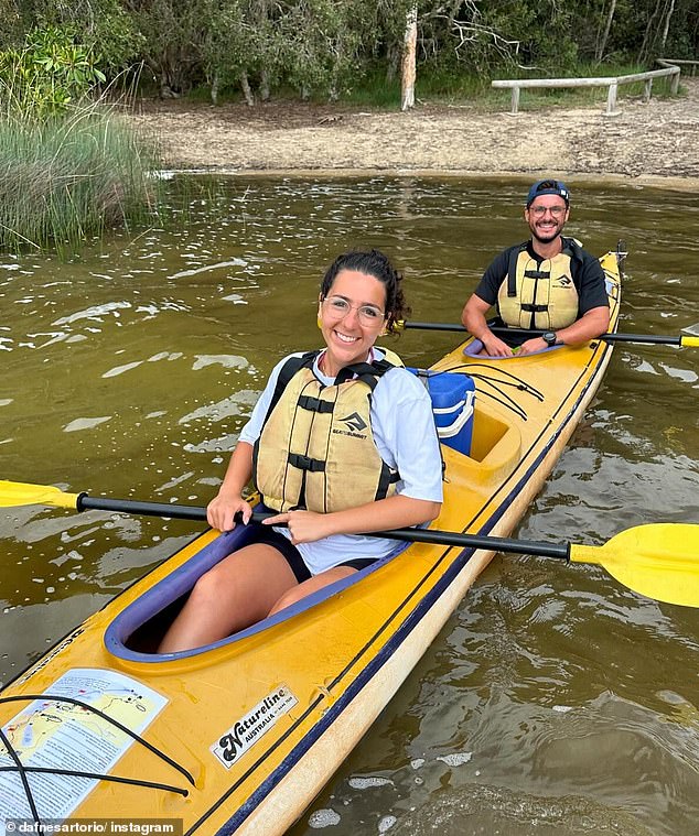 Dafne Sartorio said she was surprised by how different life is in Australia (pictured with her husband)