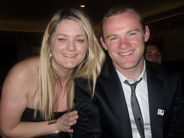 The Mail's Katie Hind with the chivalrous Wayne Rooney who came to her rescue when her phone was stolen