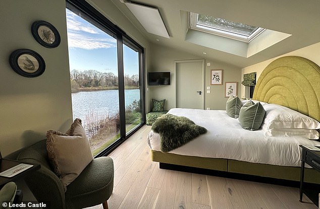 Laura stays in a lakeside lodge in the grounds of Leeds Castle