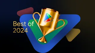 A trophy with the Google Play symbol on it