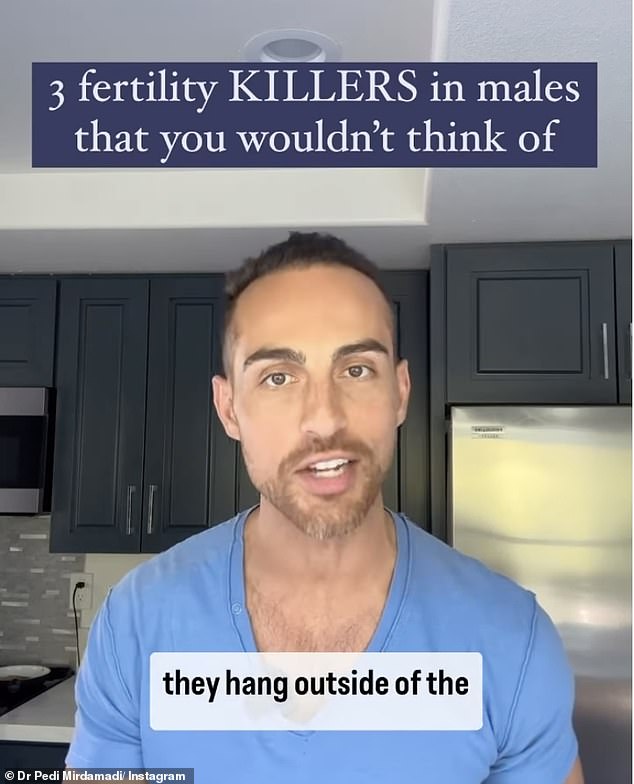 Dr. Pedi Mirdamadi from California revealed the things men do every day that they should avoid when trying to get pregnant