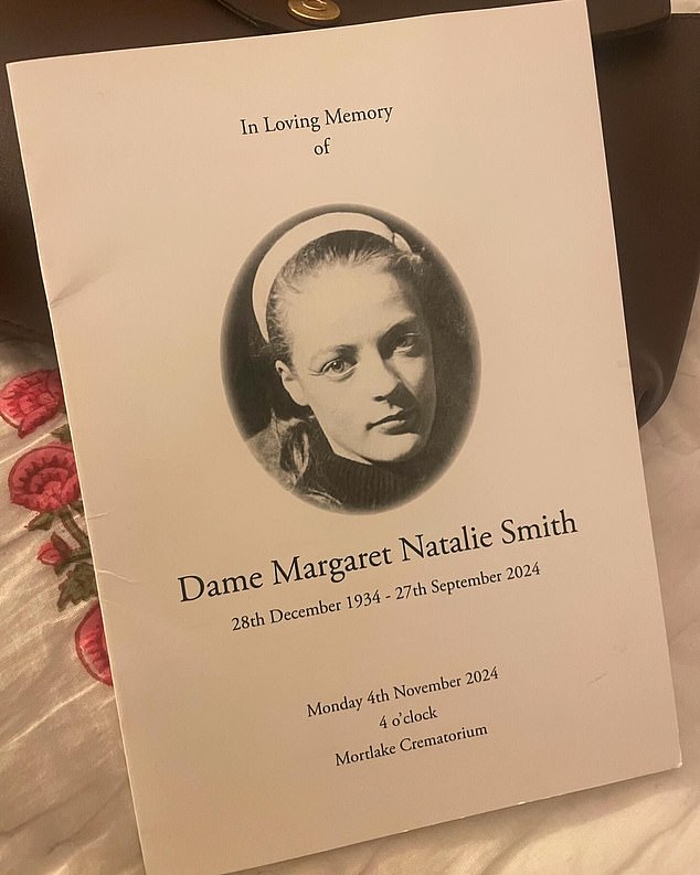 The funeral of much-loved actress Dame Maggie Smith took place quietly at Mortlake Crematorium in Richmond on Monday, more than a month after her death. Guests were invited to arrive at 4pm where they were welcomed into a ceremony described by one participant as 'beautiful', warm and full of laughter