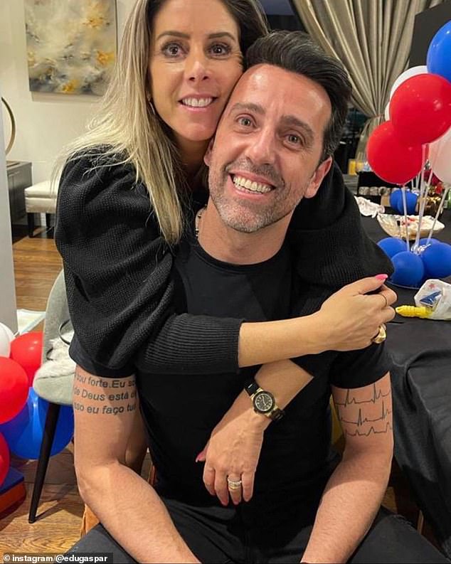 Edu and his wife Paula (above) have been married for 21 years after tying the knot while he was still playing for Arsenal