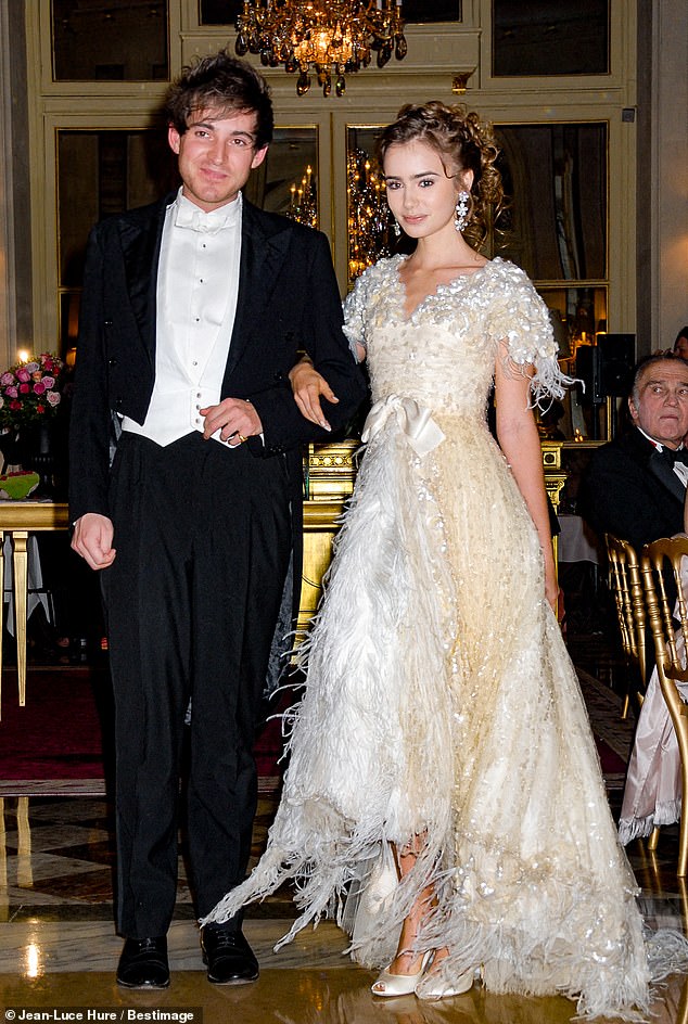 Lily Collins, 35, who made her debut in 2007, joined by now Tatler editor Richard Dennen