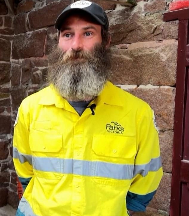 Sandy Duthie, 42, (pictured) was given the role on Gabo Island, off the coast of Victoria, after the previous lighthouse keeper and island manager decided to retire after 25 years