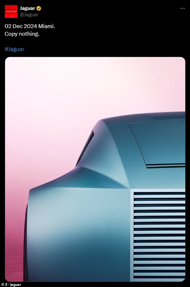 Jaguar has released an image that appears to show even more departures from the company's classic iconography, showing what appears to be the rear of a car that looks more like Tesla's Cybertruck. The rollout has been panned as 'woke' and 'unhinged'