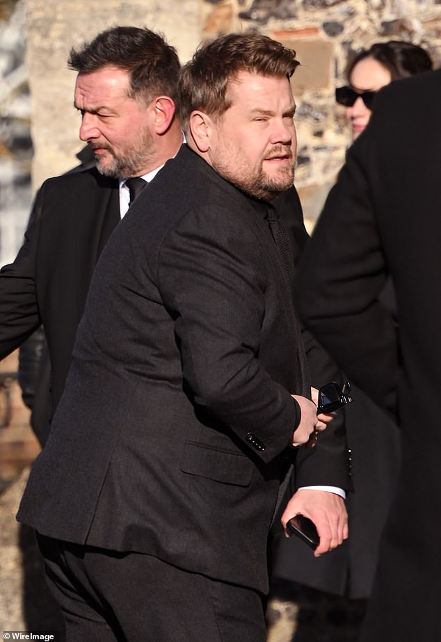 James Corden looked somber as he arrived for Liam Payne's funeral on Wednesday afternoon