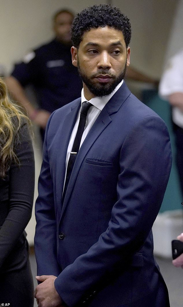 Jussie Smollett, seen in court in March 2019, was convicted Thursday of lying to police with a bizarre anti-Trump hoax, in a sensational Illinois Supreme Court ruling