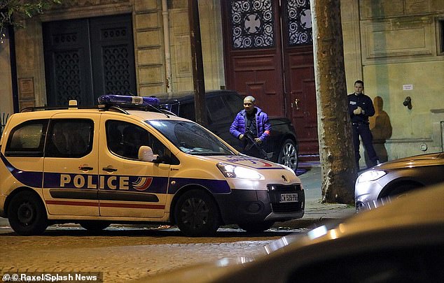 The scene outside the Paris apartment where Kardashian was robbed in 2016