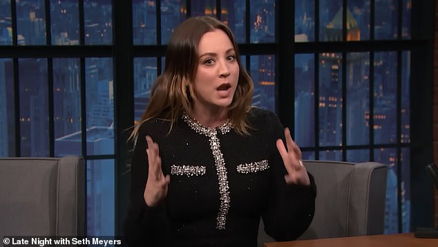 The 38-year-old Big Bang Theory actress had been getting ready 'butt naked' for hours for Late Night with Seth Meyers when she discovered a man in her room who she thought was a hotel employee. 