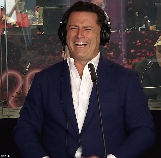 “There's a recording of me coming out of the surf on Christmas Day or whatever and it was a bad recording,” Karl told hosts Jackie 'O' Henderson and Kyle Sandilands on their radio show on Tuesday. 'James Packer sends me a note that says: "buddy, you gotta go to the gym"'