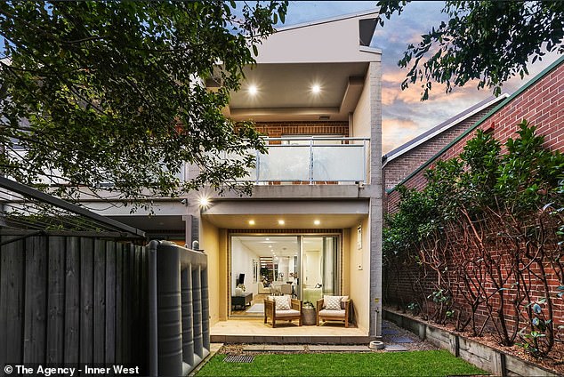 The asking price of the Dulwich Hill mansion (backyard pictured) has dropped from $1.9 million to $1.75 million