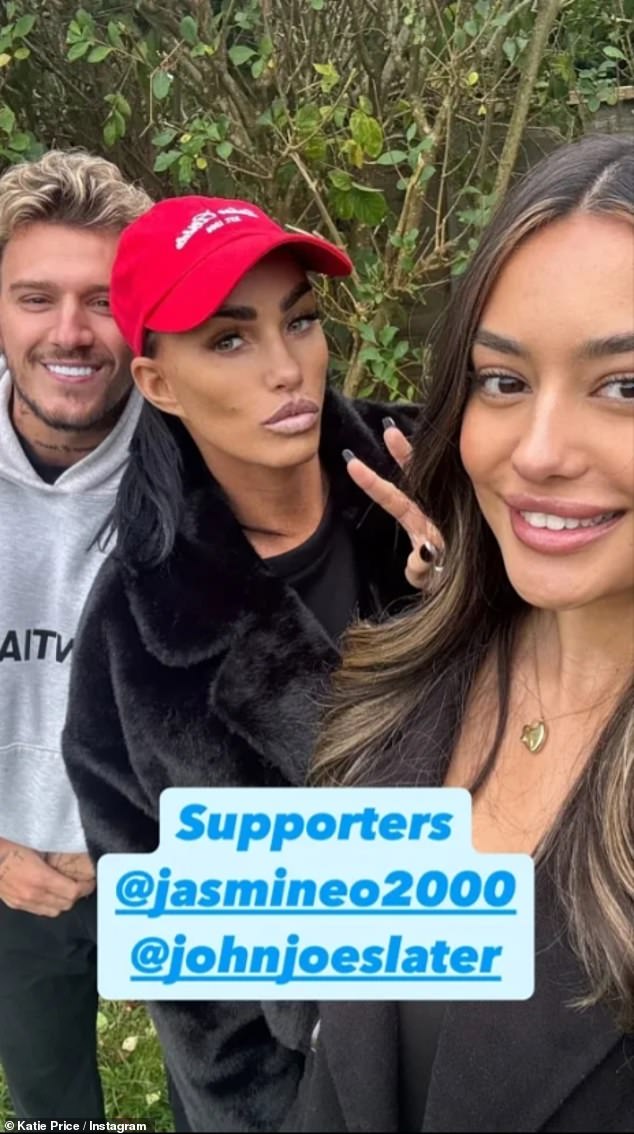 Katie Price was in full mom mode on Sunday as she supported her son Junior Andre, 19, during his soccer match alongside the aspiring singer's girlfriend, Jasmine Orr, 24