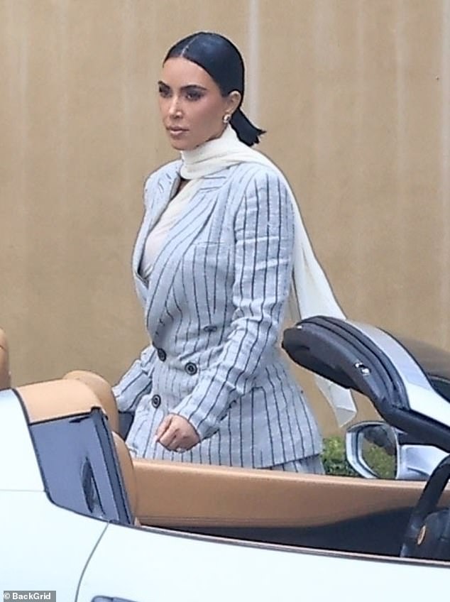 Kim Kardashian was smartly dressed for a recent day of filming for All's Fair