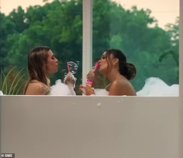 In August 2023, Richards was seen kissing Wade and blowing bubbles in a bath with the country singer in a music video for her song Fall In Love With Me.