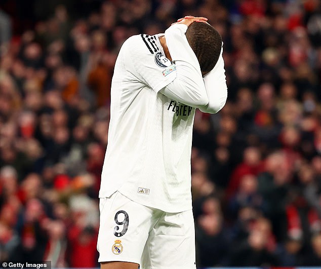 Kylian Mbappé put in a disappointing performance as Real Madrid lost 2-0 at Liverpool