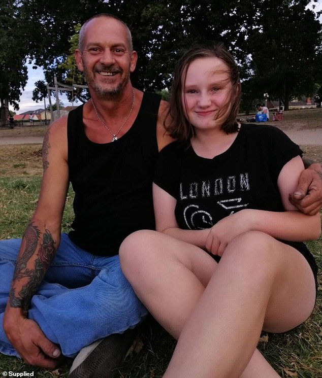 Krystal Cain, 14, (right) was traveling with her father Lenny (left) in January 2022 when their car was stranded by flooding