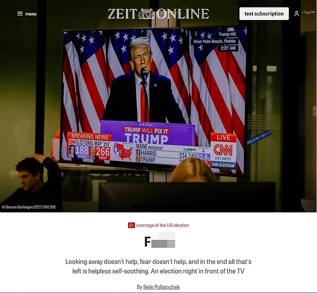 GERMANY: The online version of Germany's leading liberal newspaper Die Zeit had just one word headline for the main election story