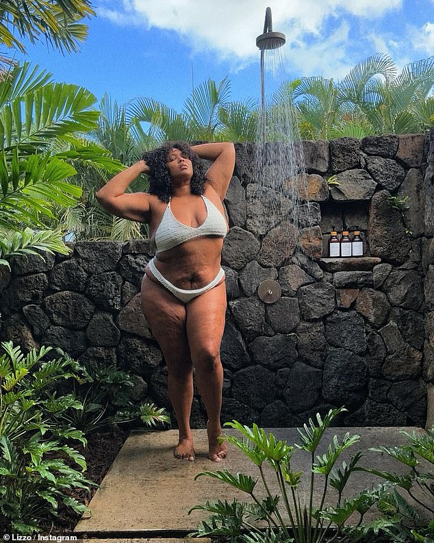 Lizzo proudly showed off her incredible weight loss as she rocked a plethora of sizzling swimwear in a new Instagram post on Monday