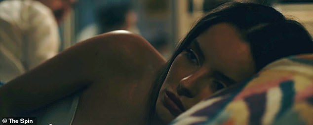 Maura Higgins has made her acting debut as she lies in bed in a skimpy metal top alongside her on-screen boyfriend in the upcoming film The Spin