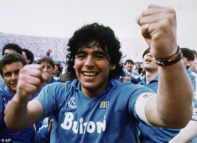 The late Maradona remains an icon at Napoli, 33 years after he left the club