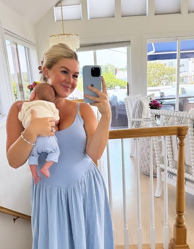 Karoline Leavitt and her son Niko in an Instagram photo two weeks after she gave birth in July